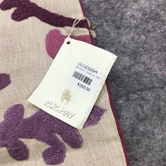 Juego de 2 fundas de almohada Kuk May abstractas bordadas púrpura 20 x 20 nuevas con etiquetas 24 x 19 Foto 4 de 4