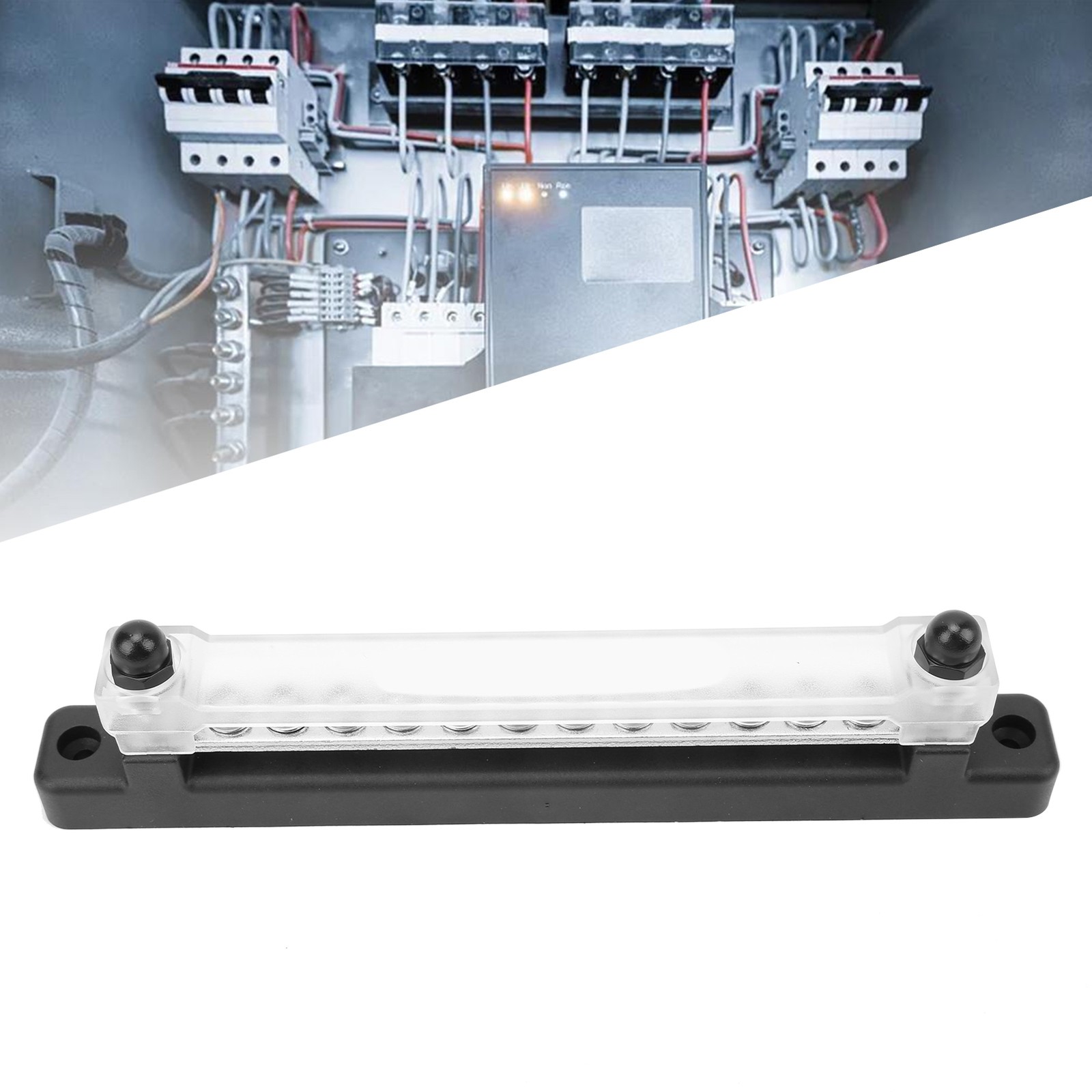 12 Terminal Bus Bar 150A BusBar Block With Transparent Cover For Car Boat Marine