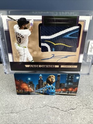 2025 Panini Three and Two Jersey Autographs Two Strikes Junior Caminero 2/2 Rays