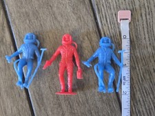 Set Of 3 Vintage Marx MPC plastic toy Astronaut Figures Space Men Retro