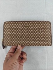 Coach F35925 Accordion Zip Wallet Legacy Print Brown Tan NWT 250 MSRP