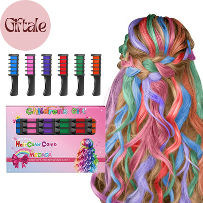 New Hair Chalk Comb Temporary Hair Color Dye for Girls Kids, Washable Hair Chalk