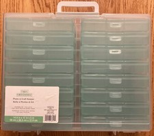 Simply Tidy Photo Craft Keeper, Storage Carrying Case with 16 Teal Blue boxes