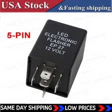 12V 5-Pin LED Flasher Relay Fits for EP27 FL27 LED Turn Signal Lamps Hyper Flash