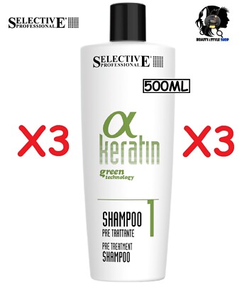 3X SELECTIVE ALPHA KERATIN SHAMPOO 1 PROFESSIONAL SALON PRE-TREATMENT