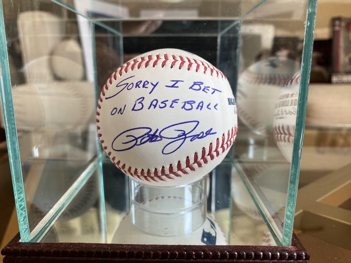 Pete Rose Cincinnati Reds Signed Baseball Sorry I Bet on Baseball