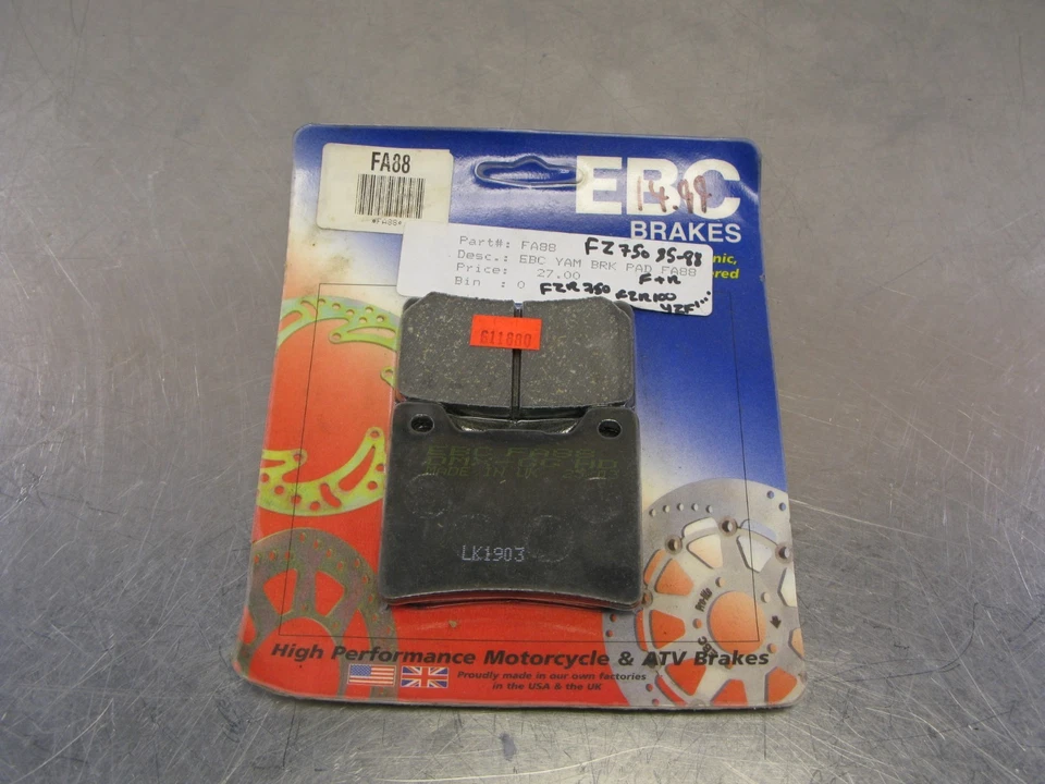 Тормозные колодки EBC FA88. 1985-1988 Yamaha FZ750. Новый из старых запасов новый из старых запасов - Изображение 2 из 3