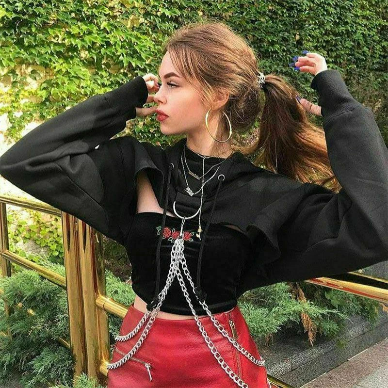 High crop sale top hoodie