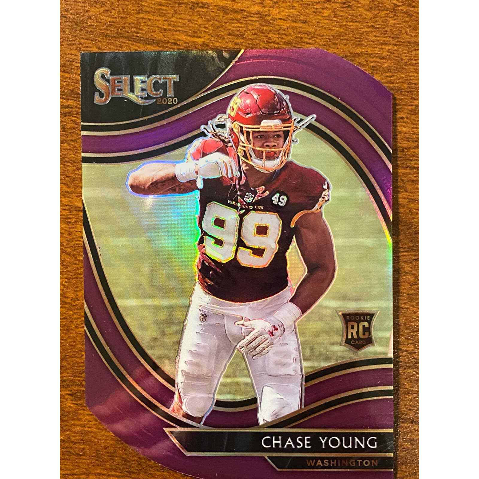 2020 Panini Select 364 Chase Young Die-Cut Purple Prizm