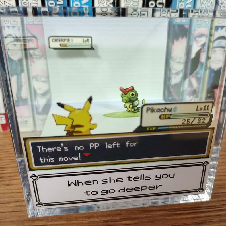 Pokemon Meme PP2 Encounter Handmade Diorama - Gameboy Gaming/Retro