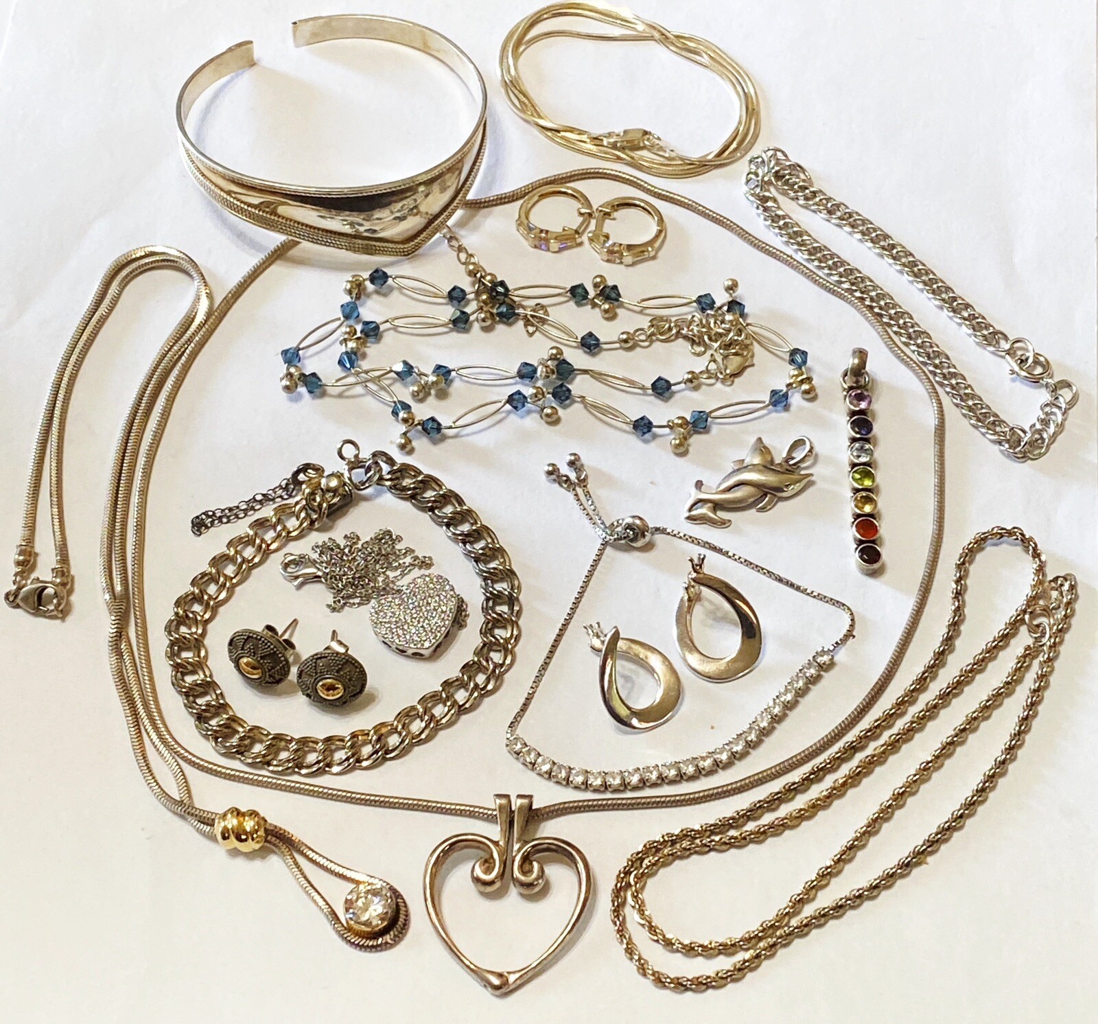 Sterling Silver Signed Mixed Jewelry Lot Necklace Pendant Earring Bracelet Lot eBay