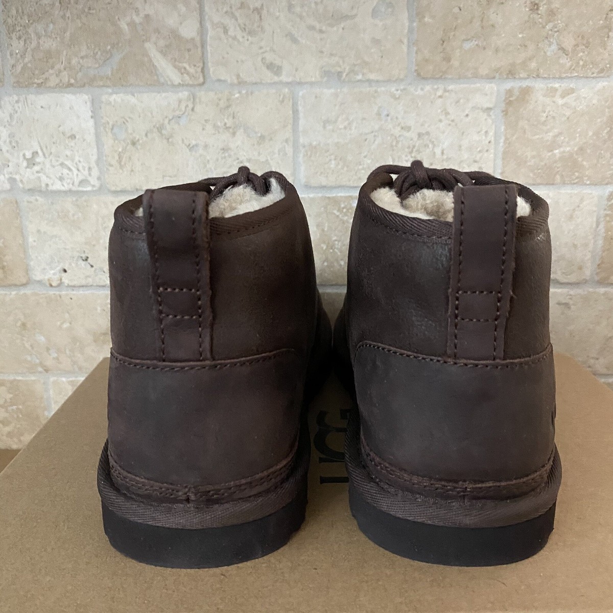 UGG Neumel Burnt Cedar Distressed Sheepskin Chukka Ankle  display picture 1