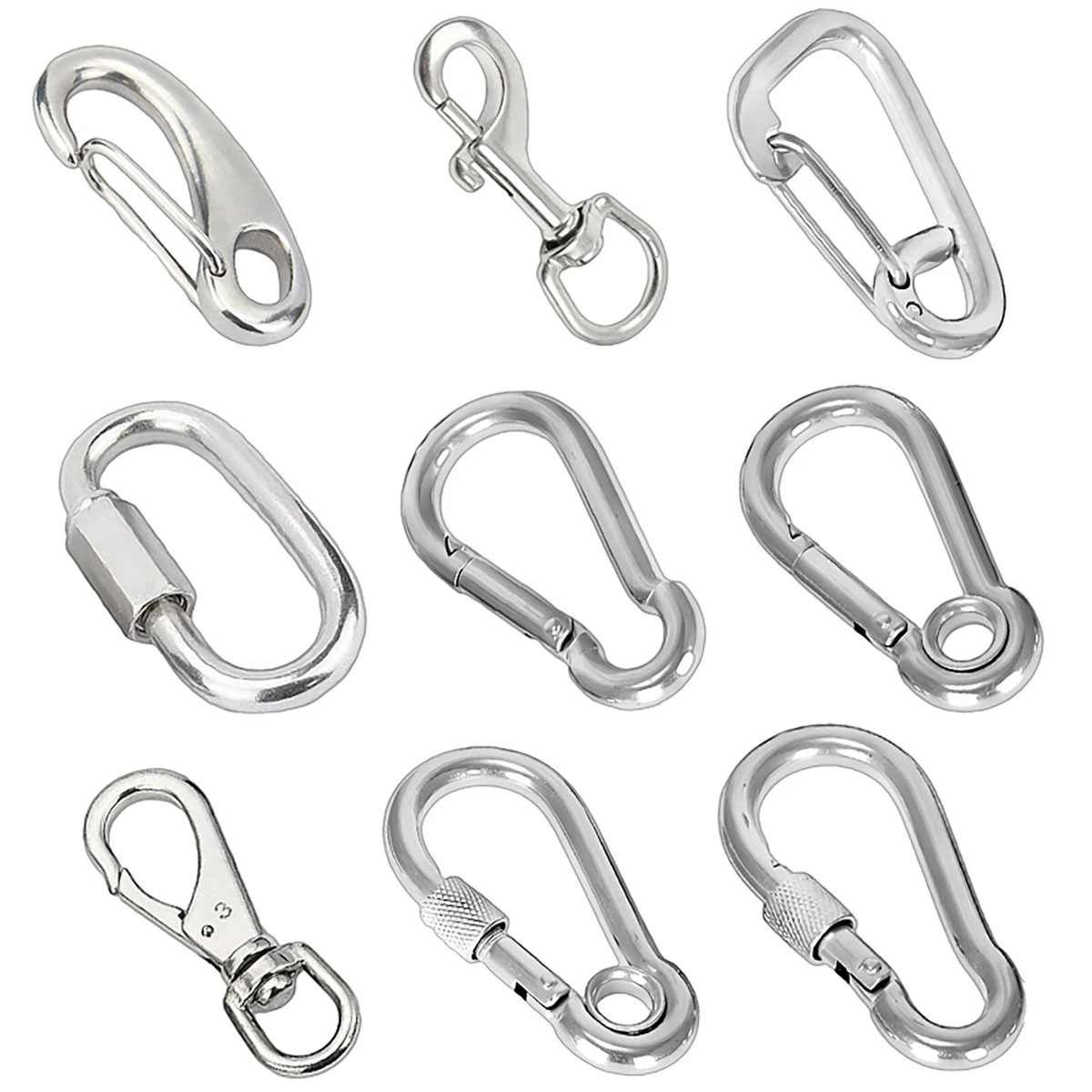 Carabiner clip ~ choose: basic, or screw lock ~ large & small ~ heavy duty!