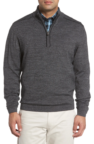 Cutter & Buck Henry Half Zip Sweatshirt Mens 2XB Blue Merino Wool Blend $170 NWT - Picture 2 of 9