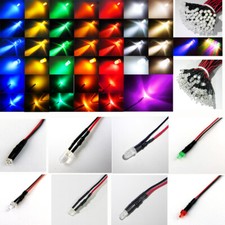 1,8mm 2mm 3mm 5mm 12V LED mit 20cm Kabel AUSWAHL  klar matt auto RGB UV