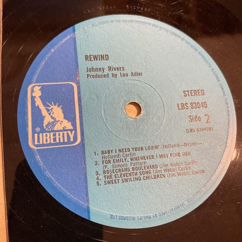 Johnny Rivers Rewind LP Liberty 1st UK Press Psych VG/VG+!!!! - Picture 3 of 4