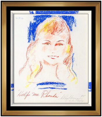 LeRoy Neiman Original Pastel Painting Playboy Playmate Rhonda Signed