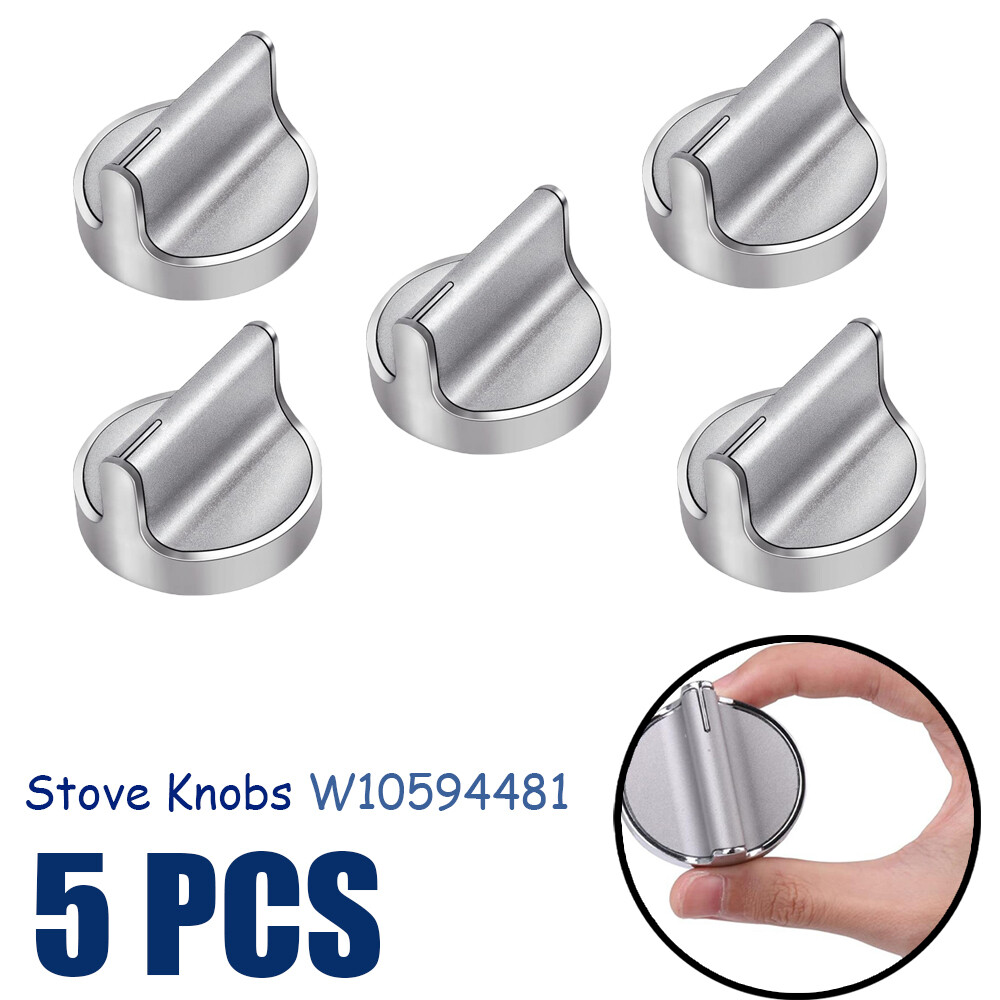 5PC W10594481 For Whirlpool Range Cooktop Control Knob WCG97US0DS00 WCG97US6DS00