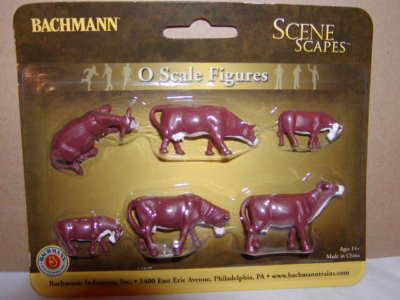 Bachmann Scene Scapes 33152 Brown White Cows Figure Pack O 027 6 Cows New Sealed