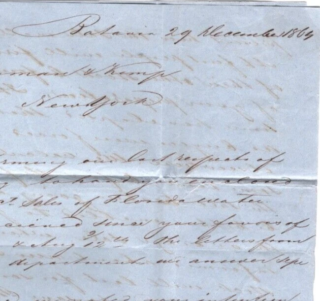 DUTCH EAST INDIES Cover *Batavia* Letter FORWARDED London *FAC* 1864 USA  MA2075 - Image 4 of 4