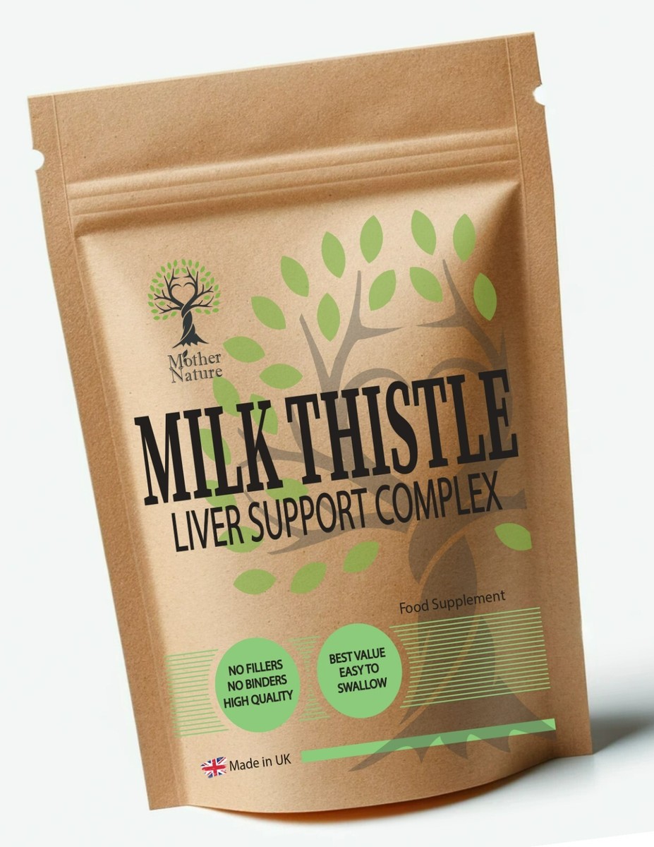 Milk Thistle Complex Capsules 500mg L-Glutathione NAC UK Best Vegan  Supplements