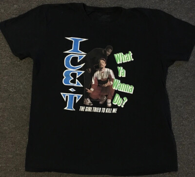 Ice T What Ya Wanna Do? Shirt XL Old School Hip Hop Cube NWA Big Daddy Kane Vtg