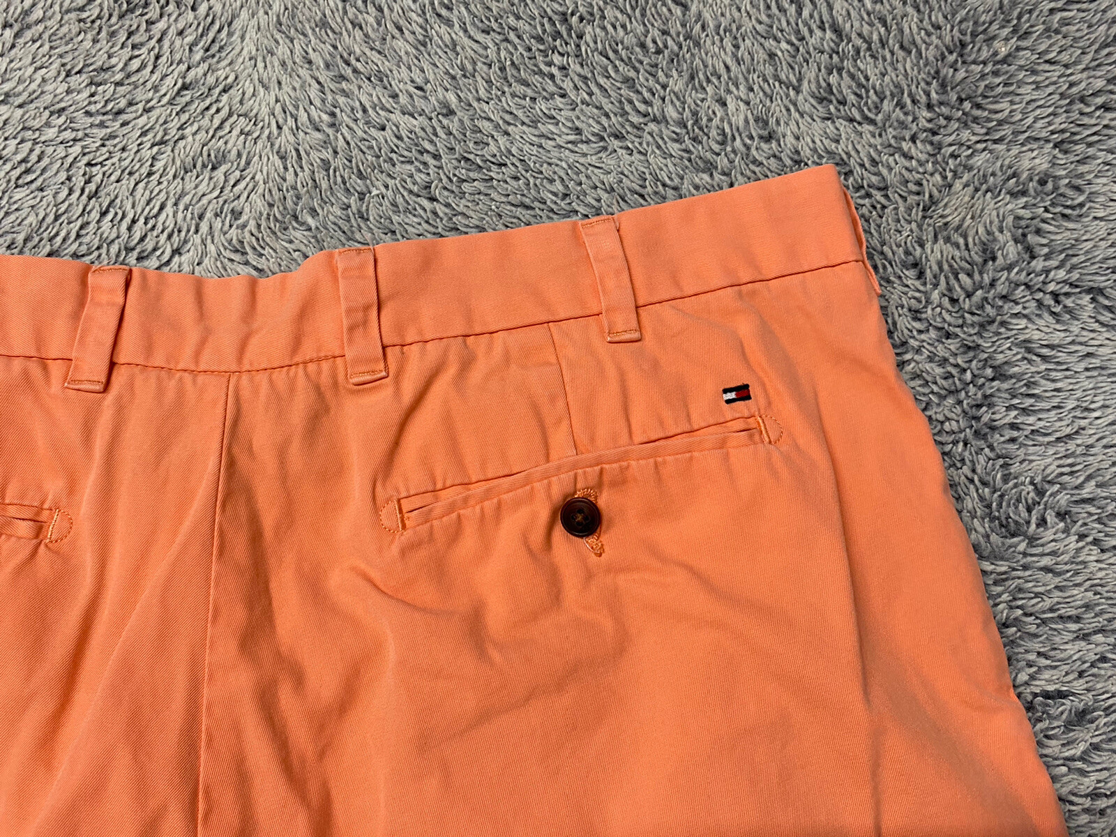 Tommy Hilfiger Shorts Mens 38 Orange Classic Fit Cotton Casual Preppy