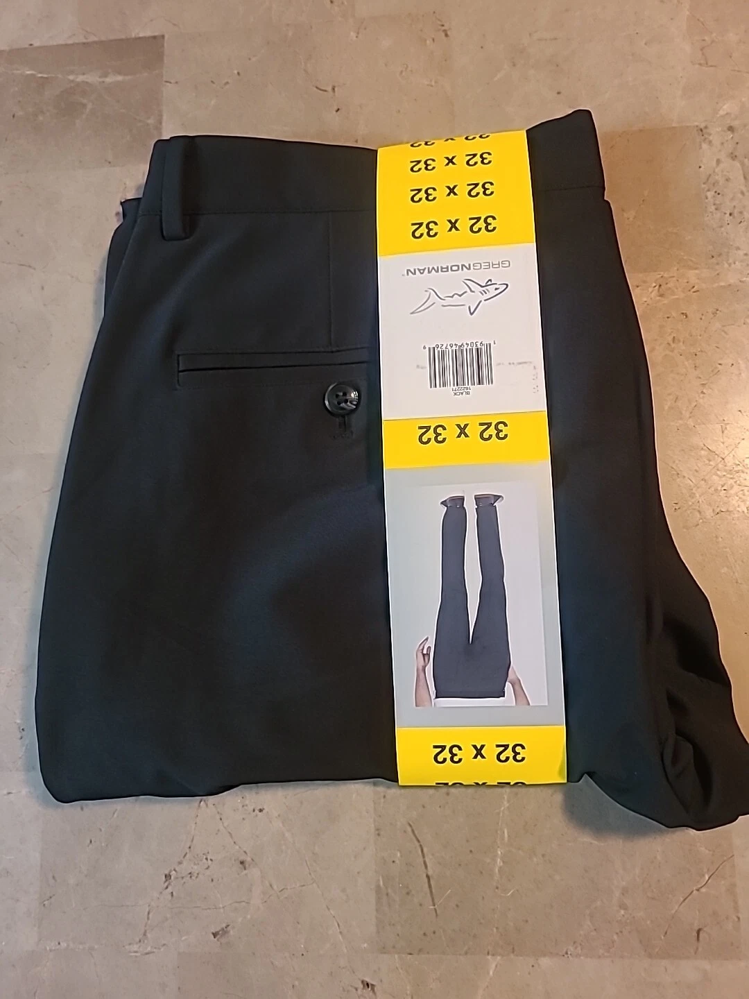 Men's Greg Norman Black 32 x 32 Performance Classic Pants