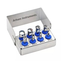 8 Pcs Dental Trephine Drills Kit Dental Surgery FREE Bur Holder