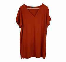 Madewell Novel Mini Dress Etruscan Clay (Deep Orange) Short Sleeve V-Neck Sz M