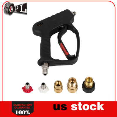 #ad High Pressure Washer Gun 5000PSI Wash Foam Spray Short Wand w 5 Nozzle 3 8quot; Male $28.13