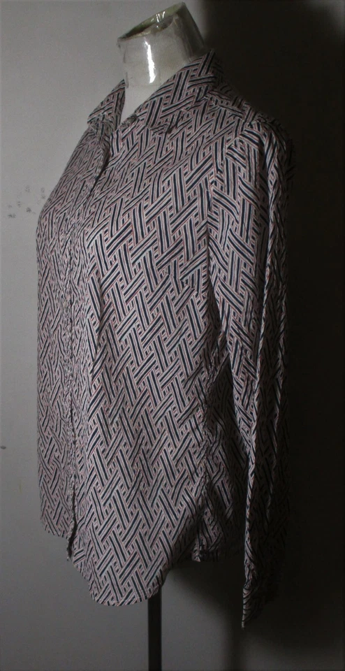 BANANA REPUBLIC Blue Pink Long Sleeve Blouse Size S - Image 4 of 4