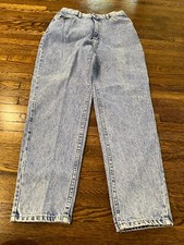 Lee Jeans Women 14 27x29 Blue VTG 80s Acid Wash Tapered Mom High Rise