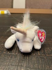 RARE Ty Beanie Baby - Mystic Unicorn with iridescent horn  rainbow mane- ERRORS