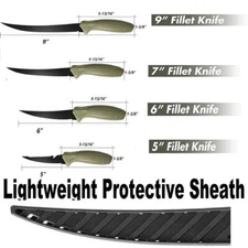 Swiss+Tech 5"/6"/7"/9" Fillet Knife Fishing Knife for Filleting Boning w/Sheath