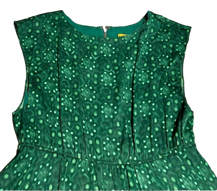 Alice + Olivia Green Floral Silk Stretch Blouson Mini Dress Size Small |  eBay