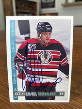1992-93 OPC O-PEE-CHEE #153 JOCELYN LEMIEUX SIGNED AUTOGRAPHED CARD B
