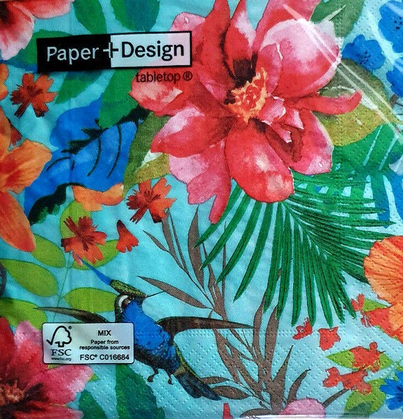 Servietten Tropical Paradise Lunch Stylisch WunderschöN 20 Stk 33X33 Cm Neu-image