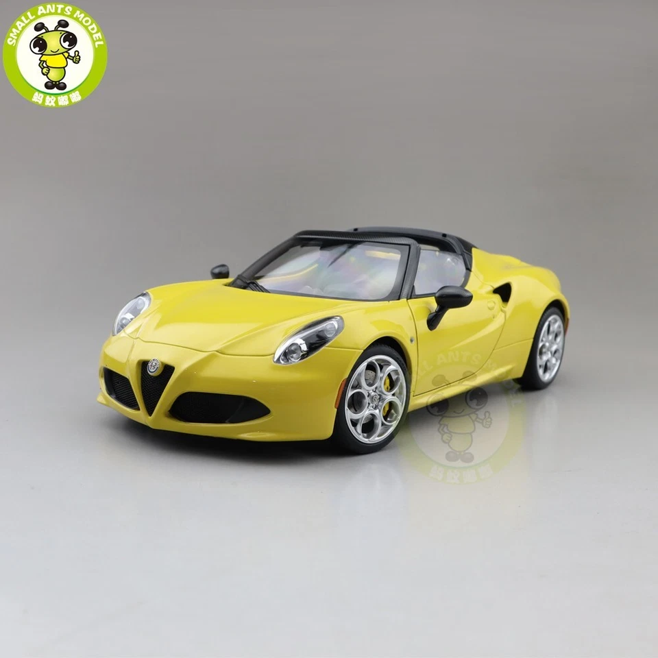 1/18 ALFA ROMEO 4C SPIDER Autoart 70143 Yellow Model Toy Car Gifts For Friends - Image 2 of 4