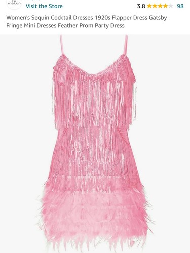 Feather Fringe Sequin Dress Mini Luxury Sexy Club Party Elegant Chic  (M)