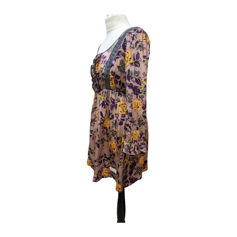 Odd Molly 100% Silk Boho Tunic Size 2 Medium (UK12-14) Floral / Lace Top Tunic   — 第 4/4 张图片