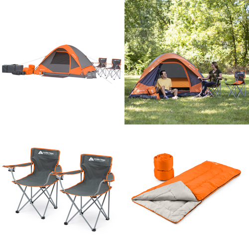 Camping Tent Combo 2 Chairs Lantern 
