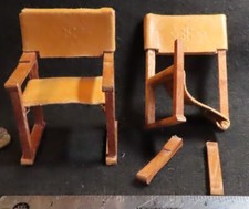 Chairs 1 & 3/4 Quarters Leather Mexican Import Needs Repair 1:12 Mini 4323 AS IS
