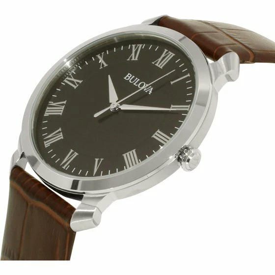 Bulova Reloj Hombre Colección Clásica Cuarzo Cuero Marrón Correa 41mm 96A184 Foto 2 de 4