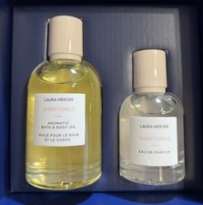 Laura Mercier AMBRE VANILLE Collection 2 pc Gift NEW Body Oil Eau De Parfum SET
