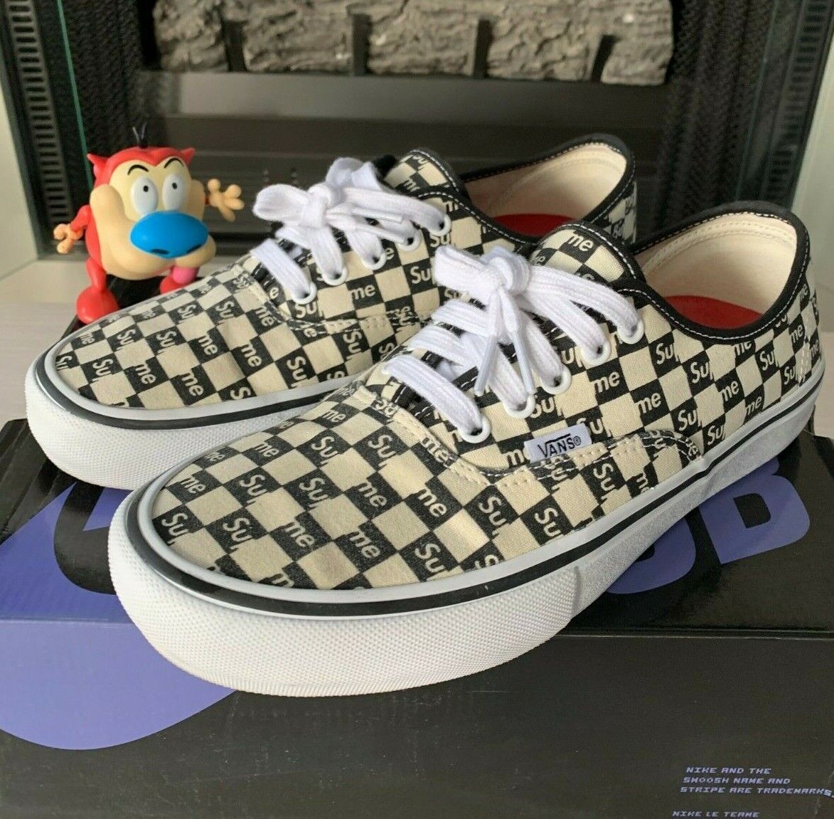 Supreme Vans Sk8-Hi Authentic Checker Box Logo Fall 2016