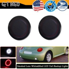 Smoked White+Red LED Rear Tailgate Reverse Backup Lights For 1998-2005 VW Beetle