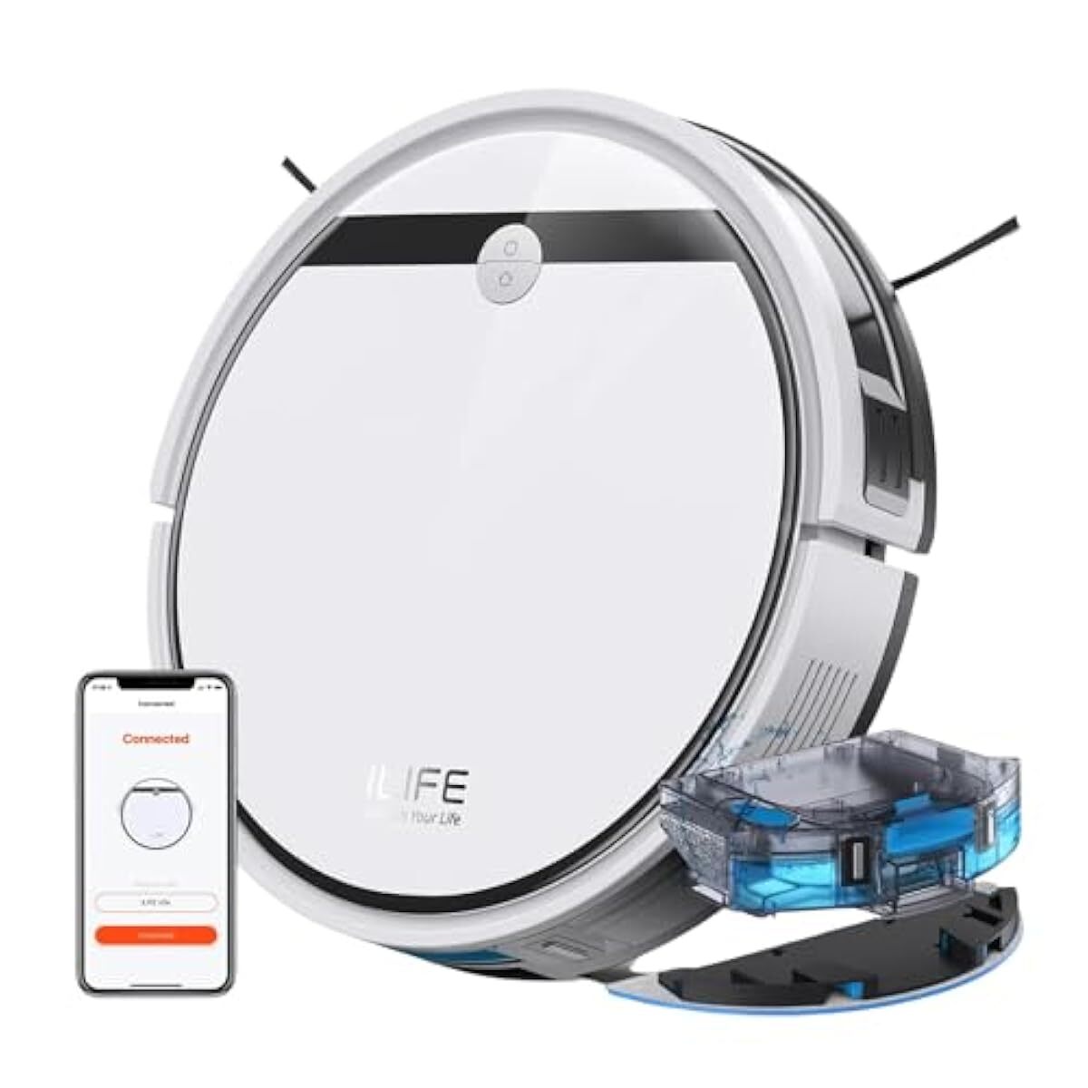 ILIFE V3x Robotic Vacuum & Mop, Strong Suction, Roller Brush 