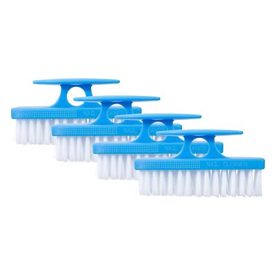 Superio Nail Brush for Cleaning Fingernails, Nail Scrubber Brush (4, Blue)