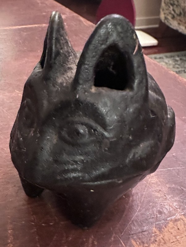 1920s Vantines 346 Lucky Rabbit Shaped Cast Iron incense burner 